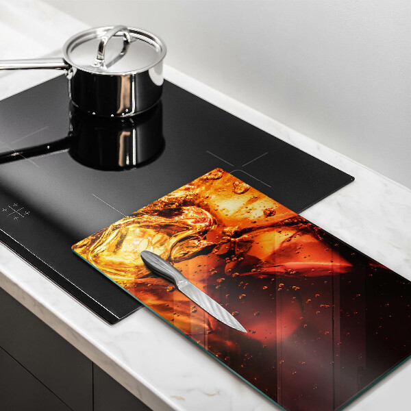 Steklena podloga za rezanje Cola pijača z ledom