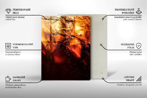 Steklena podloga za rezanje Cola pijača z ledom