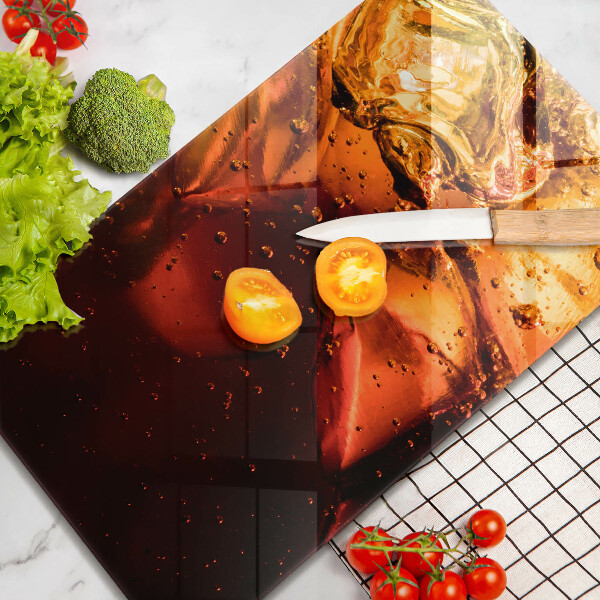 Steklena podloga za rezanje Cola pijača z ledom