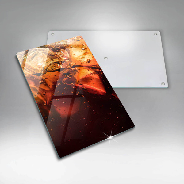 Steklena podloga za rezanje Cola pijača z ledom