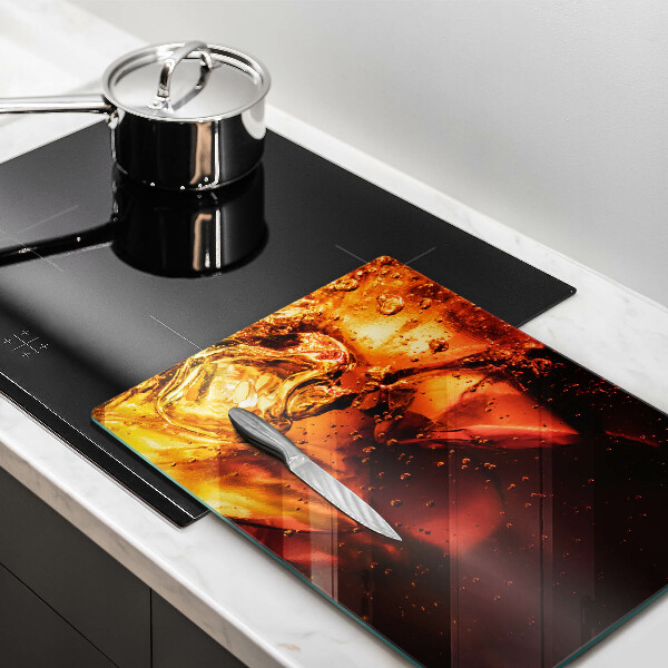 Steklena podloga za rezanje Cola pijača z ledom