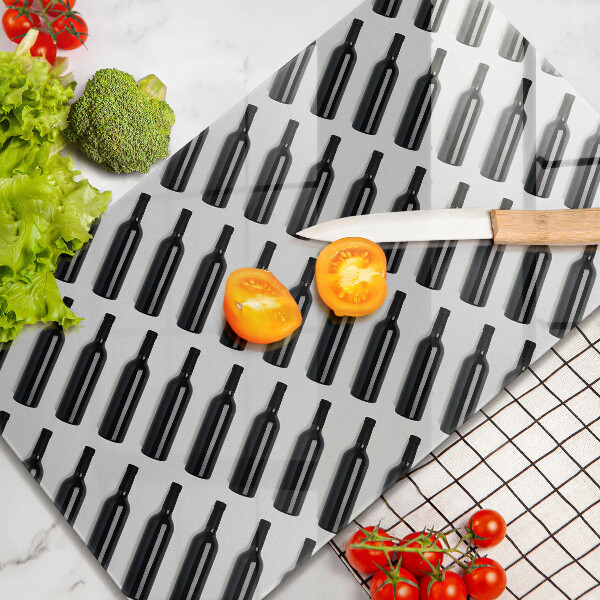 Steklena podloga za rezanje Steklenice črnega vina