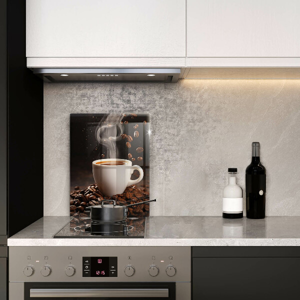 Steklena podloga za rezanje Vroča skodelica kave