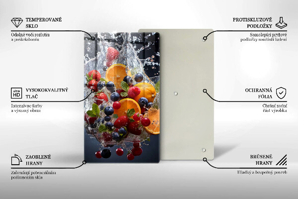 Steklena podloga za rezanje Sadje v vodi