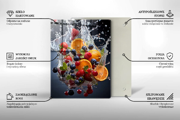 Steklena podloga za rezanje Sadje v vodi