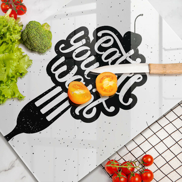 Steklena podloga za rezanje Eat all you want