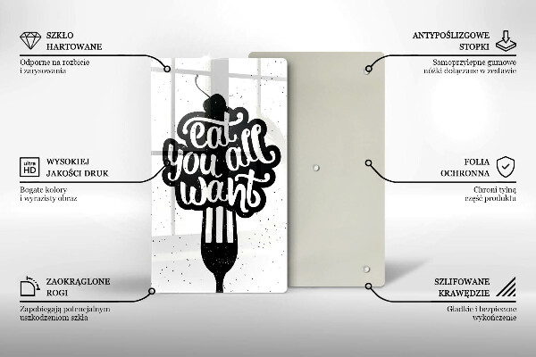 Steklena podloga za rezanje Eat all you want