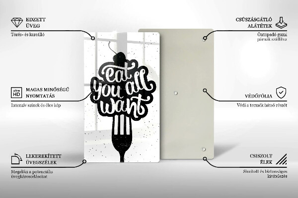 Steklena podloga za rezanje Eat all you want