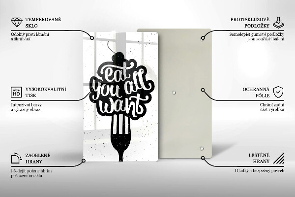 Steklena podloga za rezanje Eat all you want