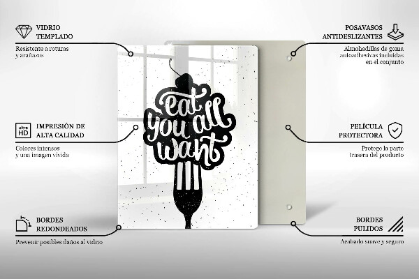 Steklena podloga za rezanje Eat all you want