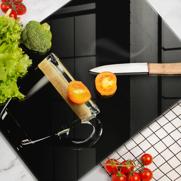 Steklena podloga za rezanje Kozarec črne kave