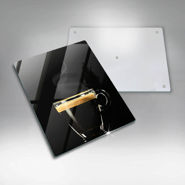 Steklena podloga za rezanje Kozarec črne kave