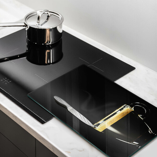 Steklena podloga za rezanje Kozarec črne kave