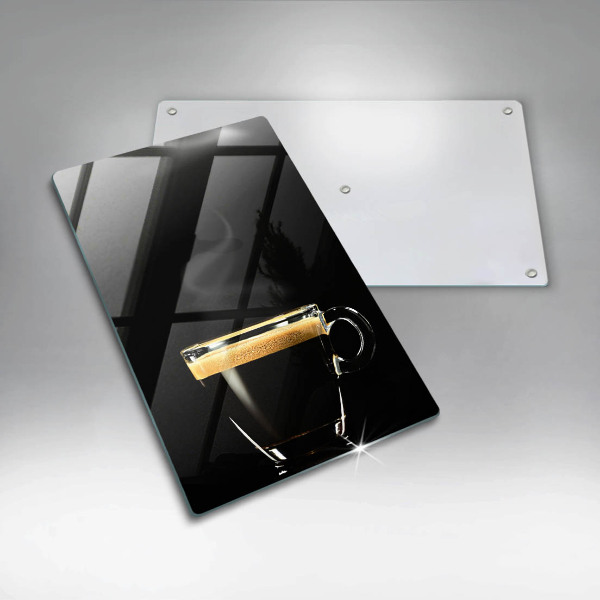 Steklena podloga za rezanje Kozarec črne kave