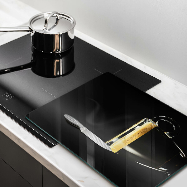 Steklena podloga za rezanje Kozarec črne kave