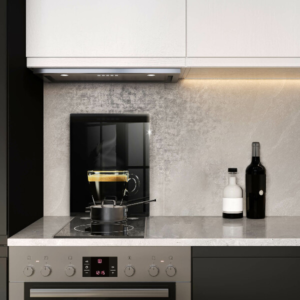 Steklena podloga za rezanje Kozarec črne kave