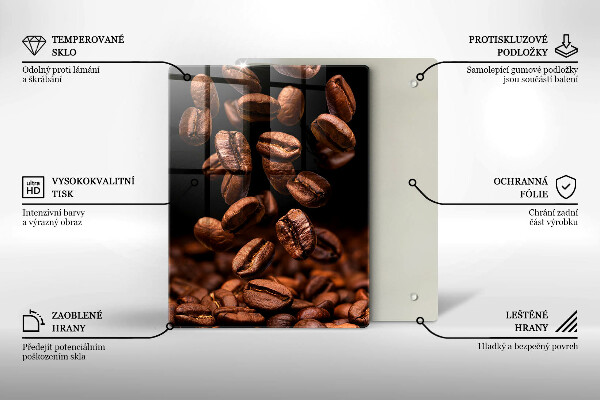 Steklena podloga za rezanje Rjava kavna zrna