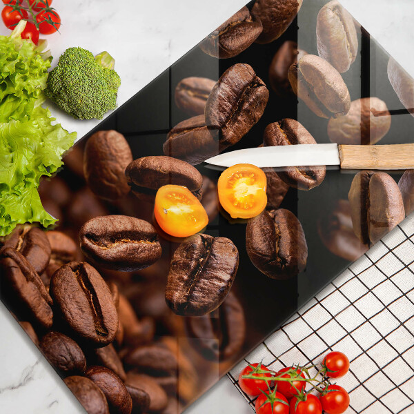 Steklena podloga za rezanje Rjava kavna zrna