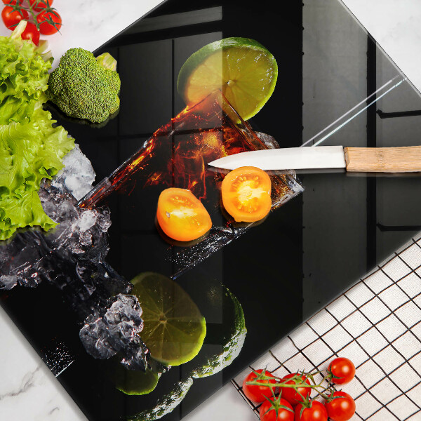 Steklena podloga za rezanje Zemeljska pijača z ledom