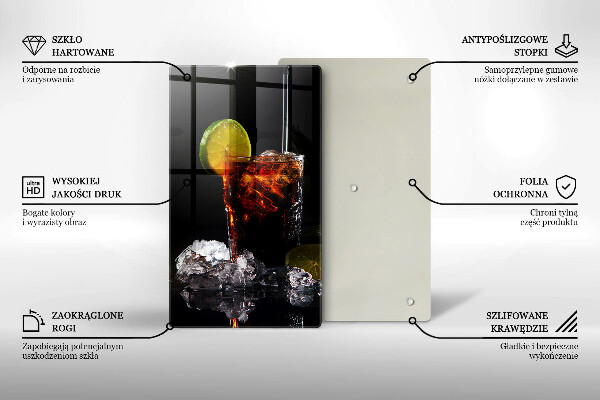 Steklena podloga za rezanje Zemeljska pijača z ledom