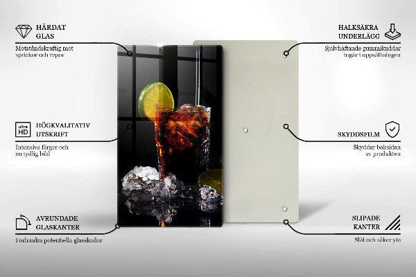 Steklena podloga za rezanje Zemeljska pijača z ledom