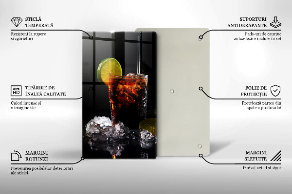 Steklena podloga za rezanje Zemeljska pijača z ledom