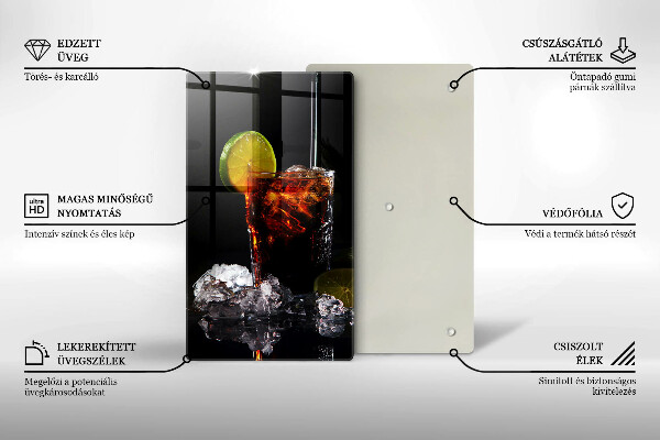 Steklena podloga za rezanje Zemeljska pijača z ledom