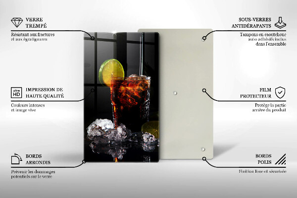 Steklena podloga za rezanje Zemeljska pijača z ledom