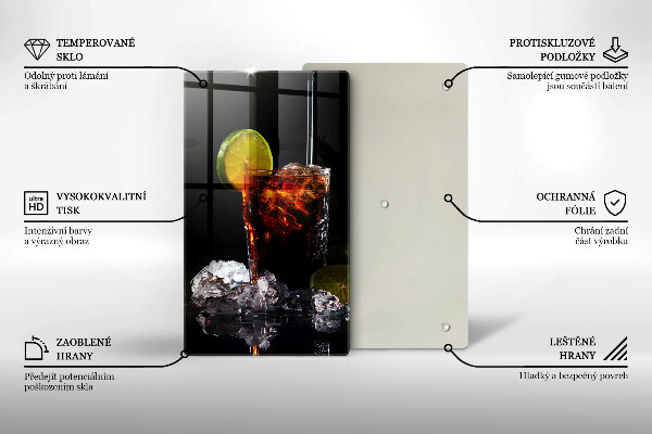 Steklena podloga za rezanje Zemeljska pijača z ledom