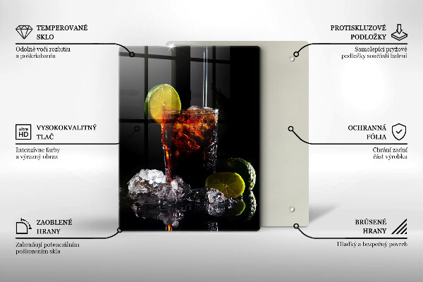 Steklena podloga za rezanje Zemeljska pijača z ledom