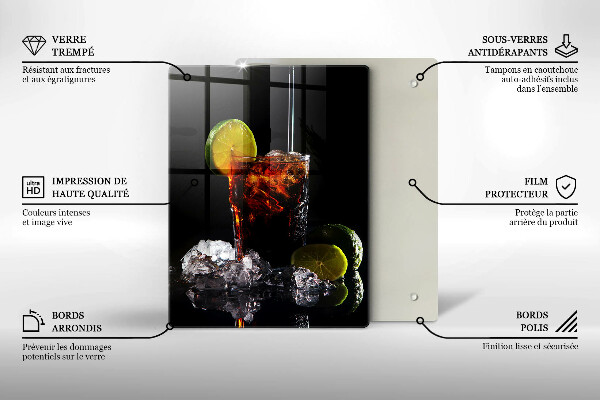 Steklena podloga za rezanje Zemeljska pijača z ledom