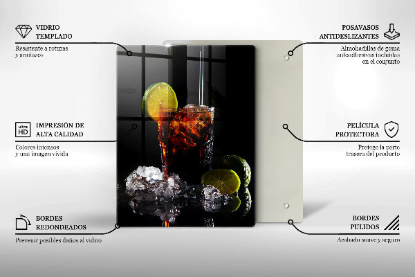 Steklena podloga za rezanje Zemeljska pijača z ledom