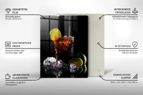 Steklena podloga za rezanje Zemeljska pijača z ledom