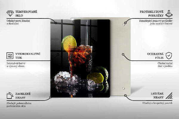 Steklena podloga za rezanje Zemeljska pijača z ledom