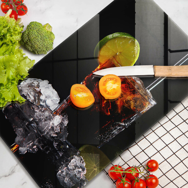 Steklena podloga za rezanje Zemeljska pijača z ledom