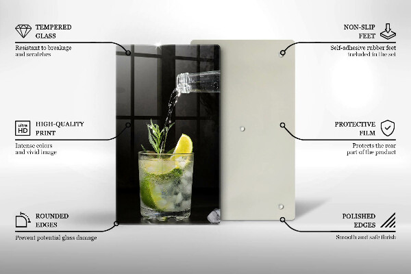 Steklena podloga za rezanje Kozarec vode