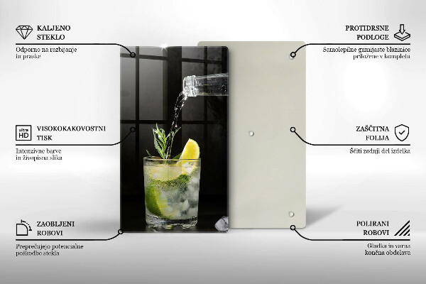 Steklena podloga za rezanje Kozarec vode