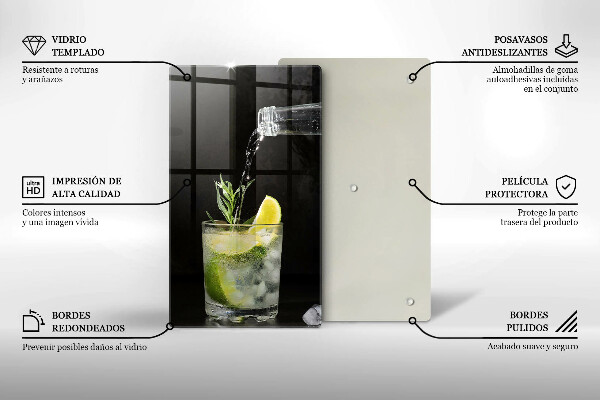 Steklena podloga za rezanje Kozarec vode