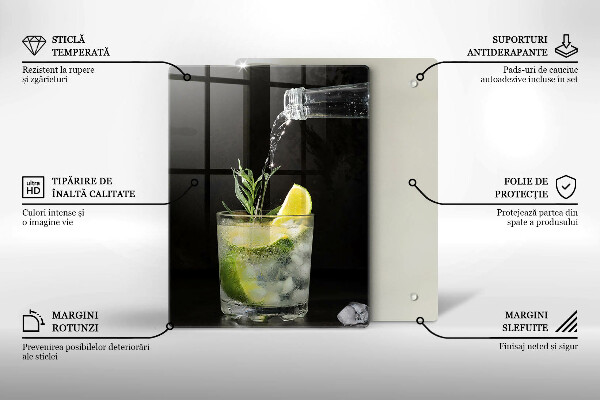 Steklena podloga za rezanje Kozarec vode