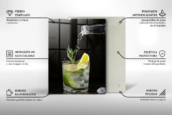 Steklena podloga za rezanje Kozarec vode