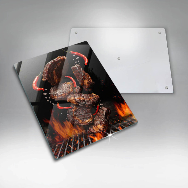 Steklena podloga za rezanje Meso na žaru