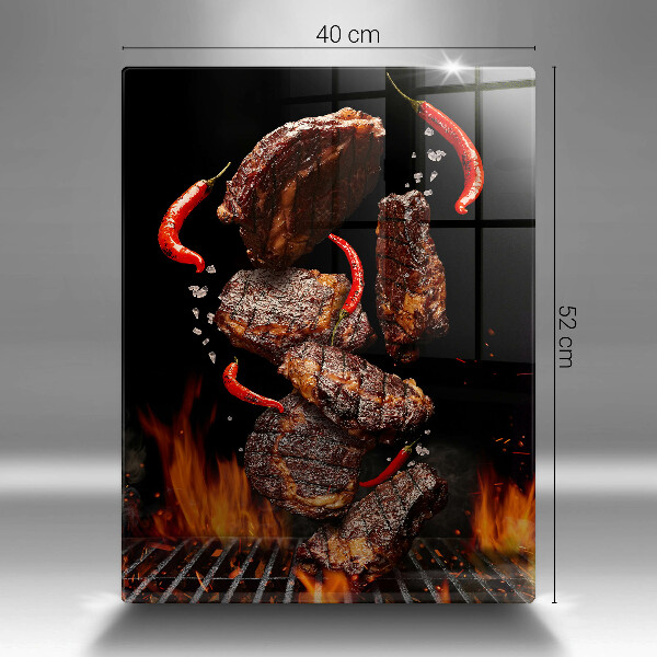 Steklena podloga za rezanje Meso na žaru