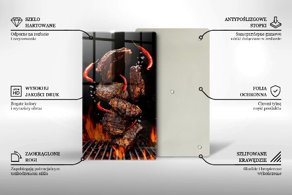 Steklena podloga za rezanje Meso na žaru