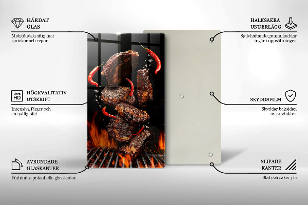 Steklena podloga za rezanje Meso na žaru