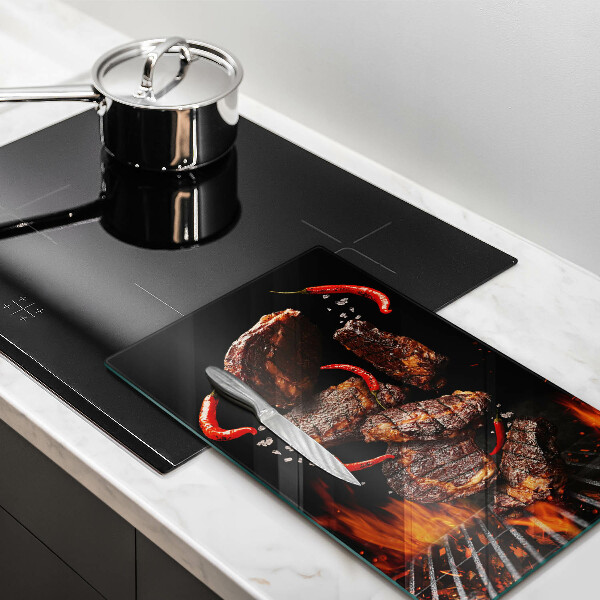 Steklena podloga za rezanje Meso na žaru