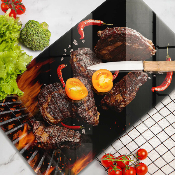 Steklena podloga za rezanje Meso na žaru