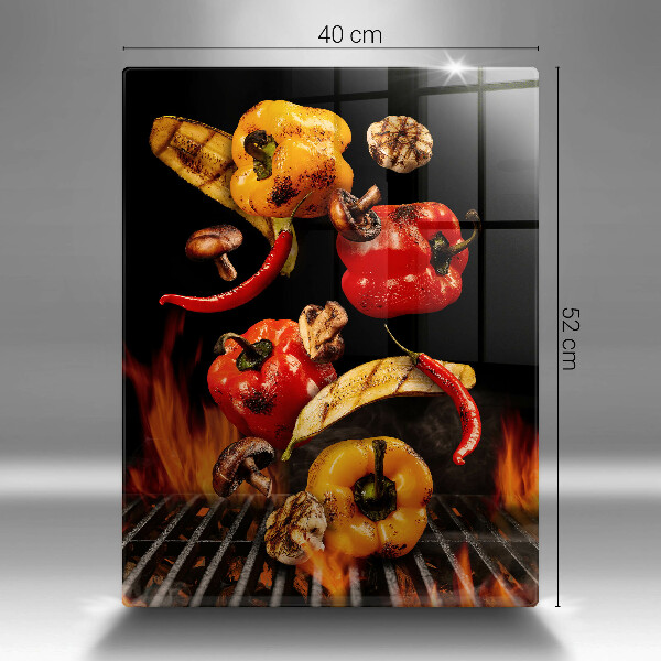 Steklena podloga za rezanje Zelenjava na žaru