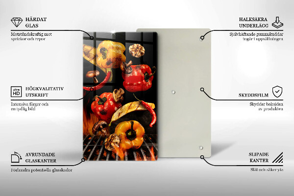 Steklena podloga za rezanje Zelenjava na žaru