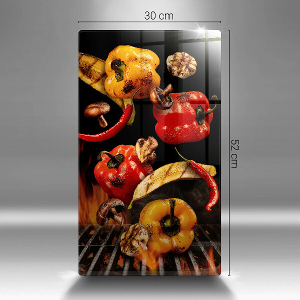 Steklena podloga za rezanje Zelenjava na žaru