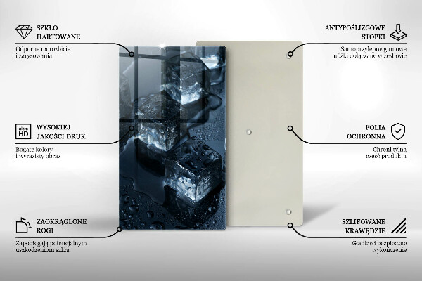 Steklena podloga za rezanje Hladne ledene kocke